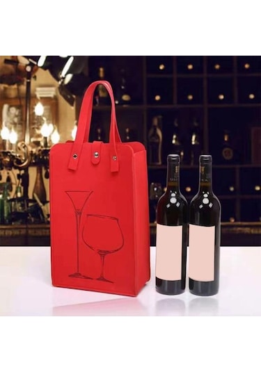 Şarap Kırmızısı Çanta Kalın Uzun Büyük Yük Taşıyan Şarap Hediye Kolu Yeniden Kullanılabilir Firma Dikiş Düşmeyi Önleme Şarap Kırmızısı
