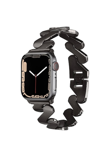 Apple Uyumlu  Watch 7 8 41mm Kordon Krd-80 Metal Bilezik Strap Kayış