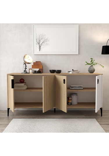 4005 Neva Konsol 180 Cm Yunus - Sepet - Beyaz Konsol - Tv Ünitesi - Yemek Odası Yunus - Beyaz - Sepet