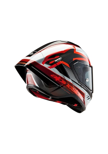 Alpinestars Supertech R10 Carbon Team Spor Motosiklet Kaskı Siyah Kırmızı Beyaz