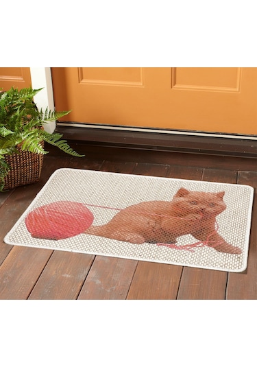 Karmat Resimli Kedi Tırmalama Paspası 40 x 60 CM