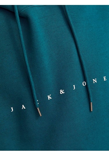 Jack & Jones Erkek Sweatshirt Petrol 12233972 Jjestar Jj Sweat Hood Noos 25kw21000336 W2100393 Petrol PETROL