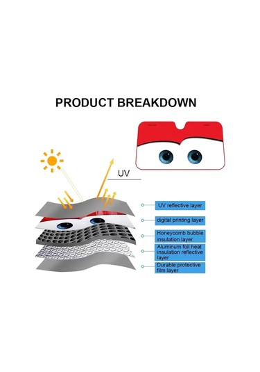 Araba Güneş Koruma 4 Renkler Gözler İsıtmalı Cam Güneşlik Araba 1 Adetli Set