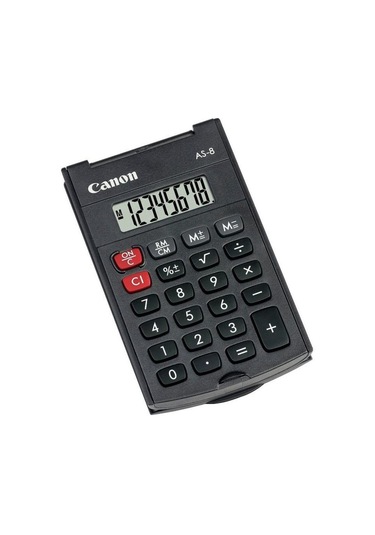 Canon As-8 Siyah 8 Haneli Kapaklı Cep Tipi Hesap Makinesi-151984 Diğer