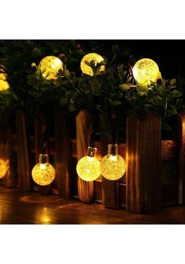 Pazly Güneş Enerjili 50 Led Kristal Küre Bahçe Aydınlatma - 8 Mod, Su Geçirmez