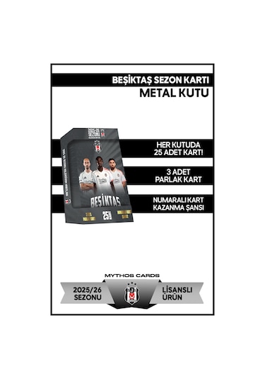 Beşiktaş 2025-26 Sezon Kartları - Metal Kutu
