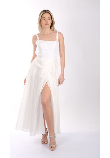 Abiye Elbise Dori 00kb7092 Beyaz