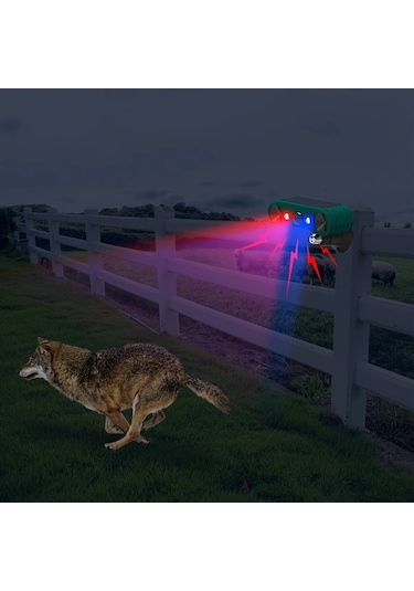 Willowhaven 2024 Güncellenmiş Yeşil Ultrasonik Güneş Enerjili Hayvan Kızılötesi Algılama Alarmı Dış Mekan Hareket Dedektörü 129db Kırmızı Mavi Işık