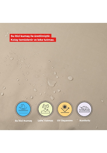 Xpermate 4'lü Sandalye Minderi Su İtici Kumaş 40 x 40 CM Bej