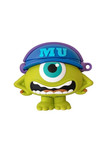 Apple Airpods Pro 3. Nesil 2025 Uyumlu Figürlü Silikon Kılıf Anahtarlıklı Kılıf Kahverengi - Yeşil