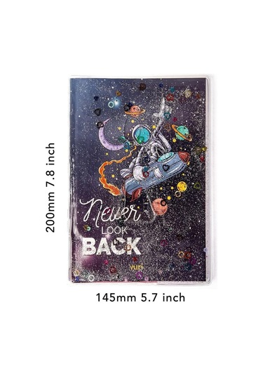 Simli Ve Sulu Kapaklı Desenli A5 Defter Karma