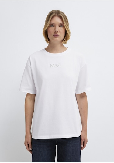 Mavi - Mavi Logo Baskılı Beyaz Tişört 1613884-620
