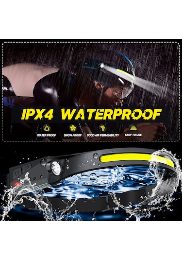 Liangmei Sensör Far Led Kafa El Feneri Şarj Edilebilir Far Kafa