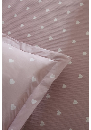 Karaca Home Amour %100 Pamuk Çift Kişilik Pike Takımı Pembe Pembe