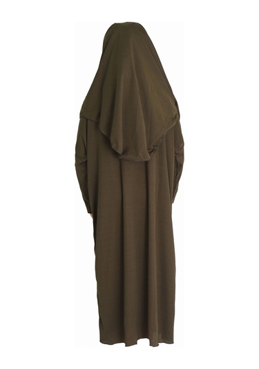Koyu Kahverengi Fermuarsız Namaz Elbisesi Koyu Kahverengi