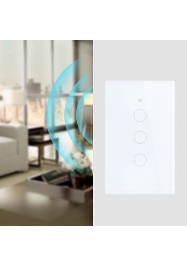 Pazly Tc120 Akıllı Işık Anahtarı - Cam Dokunmatik Panel - Wifi - Alexa Echo & Google Home Destekli - Beyaz