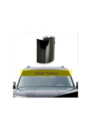 Siyah Araba Ön Cam Güneşlik Çıkartması Yapışkanlı Şerit Film 140x20cm