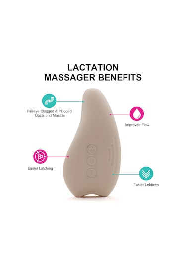 Geeroyoo Emziren Anneler İçin Silikon Ve Abs Malzemeli Titreşimli Ve Isıtmalı Göğüs Masaj Aleti Şarj Edilebilir