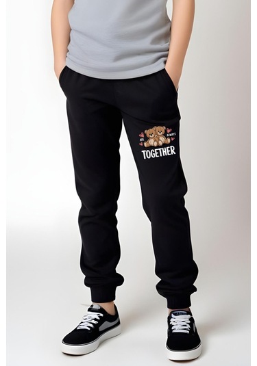 True Friends Baskılı Kız Çocuk Tişört Ve Eşofman Alt-üst Takım Gri