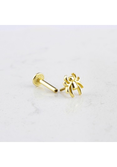 Glorria Altın Örümcek Tragus Piercing Altın