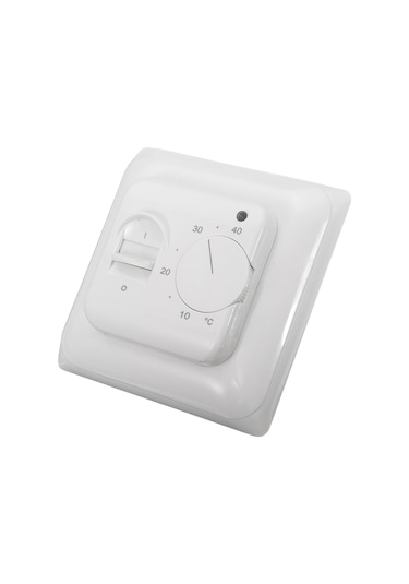 Xindoker Manuel Knoblu 230v Radyant Isı Kontrol Cihazı, 5-40 C Aralığında, 16a, 3m Sensörlü, Ip20 Beyaz Termostat