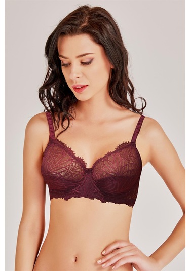 Magic Form 4053 Kadın Süngersiz Balenli Toparlayıcı Sütyen-bordo Bordo