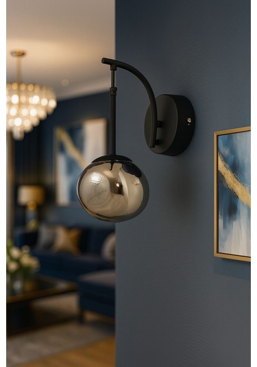 Rainbow Aplik Asimetrik Krom Camlı Dekor Aydınlatma İçin Modern Sarkıt Aplik - Loş Işık Verir Gri