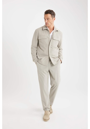 DeFacto Regular Fit Polo Yaka Çıtçıt Kapamalı Cepli Teknik Gömlek Ceket B7396AX25SPGR323 DeFacto Regular Fit Polo Yaka Çıtçıt Kapamalı Cepli Teknik Gömlek Ceket B7396AX25SPGR323