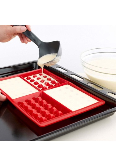 Yapışmaz Silikon Kalıp Pişirme Araçları - 4 Bölmeli Ev Mutfak Kek Çikolata Kalıbı Diğer