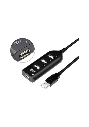 4 Port USB Hub USB 2.0 Çoklayıcı Siyah