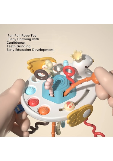 Erik Montessori İp Çekme Duyusal Oyuncaklar Bebek 6 12 Ay Silikon Diş Çıkarma Aktivite Oyuncakları Geliştirmek Bebek 1-3y Eğitici Oyuncaklar Için
