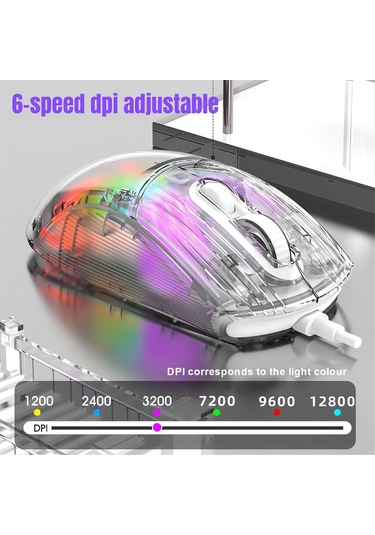 Springsun Hxsj X400 Profesyonel Oyun Faresi - 12800 Dpı, 7 Programlanabilir Tuş, Rgb Aydınlatma, Ergonomik Tasarım 001