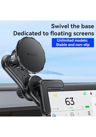 Yesıdo C212 Yüzen Araba Ekranlı Telefon Tutucu Dönebilen Manyetik Cep Telefonu Braketi