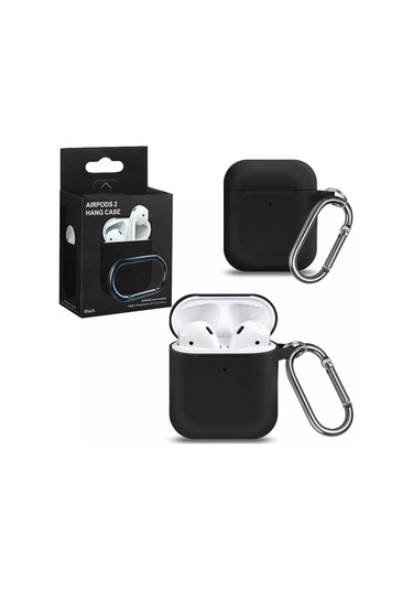 Proaks  Airpods Uyumlu 1/2 İçin Klipsi Olan Silikon Kılıf 153240294 Siyah