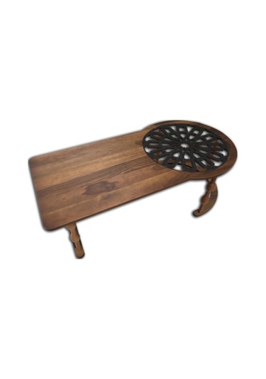 Orta Sehpa Geometrik Kayın Ayak Ceviz Renk Cnc Kesim Osmanlı Moti