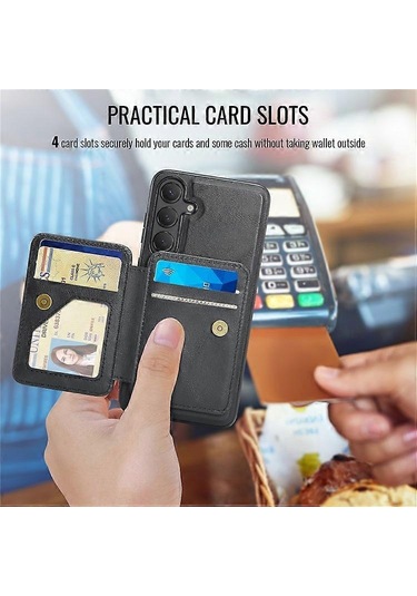 Fıerre Shann 028 Stil Uyumlu Samsung Galaxy S24 Fe Kılıf Destekli Deri Arka Kapak Manyetik Çıkarılabilir Kart Yuvaları İle Çok Renkli