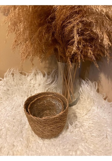 2li Hasır Silindir Saksılık En Küçük Boylar