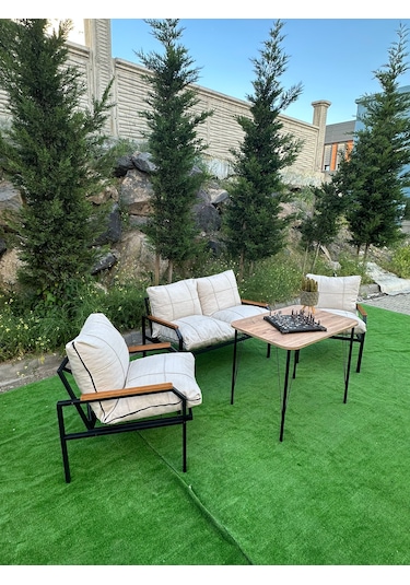 Duru Balkon, Bahçe, Cafe, Teras, Metal Koltuk Takımı 211 Masalı
