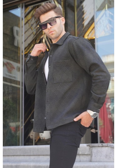 Madmext Haki Desenli Erkek Oduncu Gömlek 6711 Haki