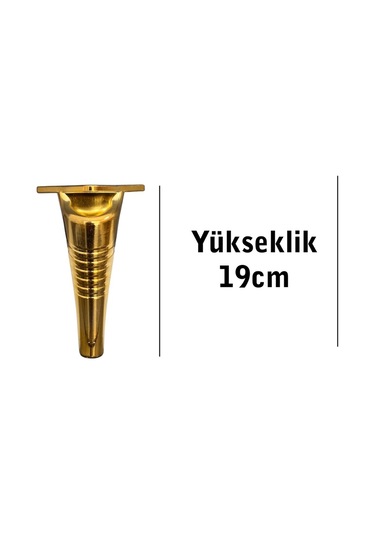 Homdep Kanepe Koltuk Tv Ünitesi Konsol Yükseltme Çizgili Model Plastik Ayak 19 Cm Gold Renk 4 Adet Gold