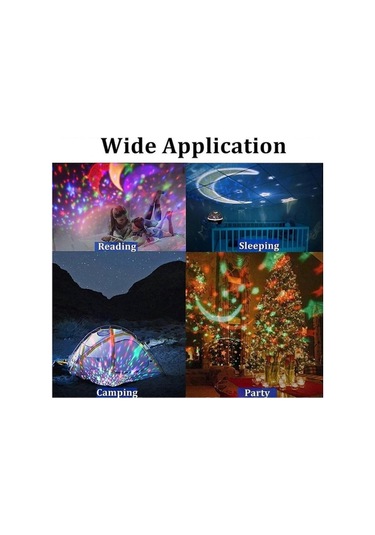 Opulentliving Yaju Çocuk Gece Lambası Projektörü Yıldızlı Gökyüzü Okyanus Balığ Çok Renkli Çok Renkli