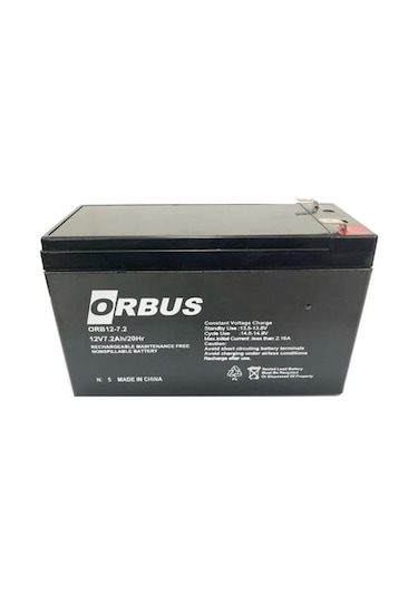 Orbus 12 V 7.2 AH Bakımsız Kuru Akü