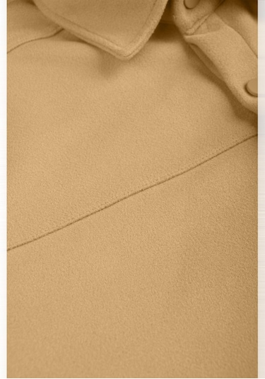 Deepsea Erkek Camel Likralı Rahat Kalıp Cepsiz Kaşe Ceket Çıt Çıtlı, Esnek Şık Model Ceket 0760 CAMEL