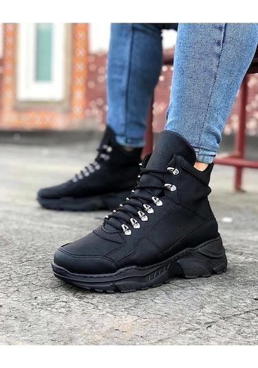 Wagoon Wg07 Kömür Renk Uzun Bağcıklı Bot Çok Renkli