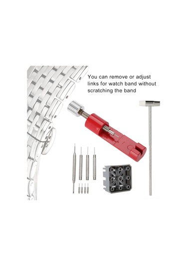 Moveevo Saçma Olmayan Çelik Saat Tamiri Seti - Link Kaldırma Ve Ayarlama Araçları, Taşınabilir Ve Dayanıklı 11 Parça