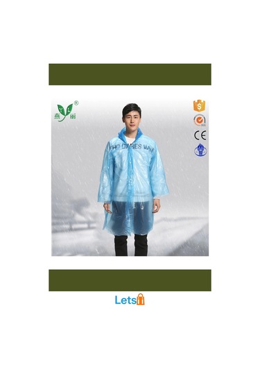 Unisex İnce Şeffaf Yağmurluk Kapüşonlu Dört Çıtçıtlı Çok Renkli