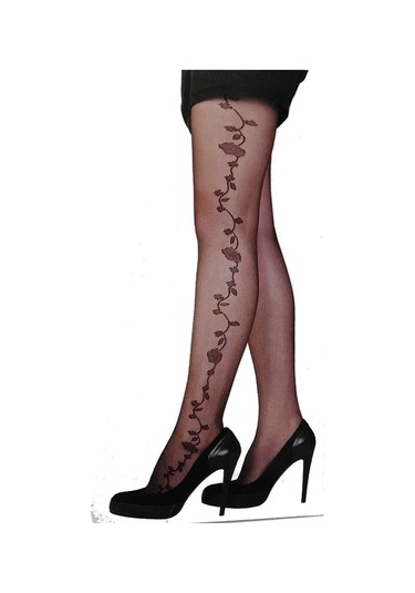 Daymod Kadın Margarita Desenli İnce Külotlu Çorap Siyah