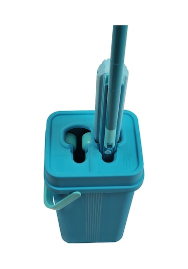 Motek Mt-23 Mikrofiber Soft Mop Cam Parke Islak Zemin Temizlik Seti Mavi