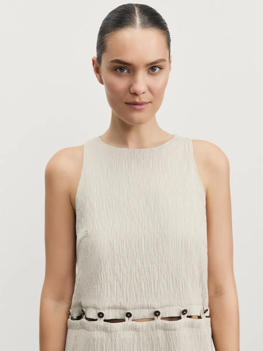 Zarına Viskozdan Yapılmış Yazlık Midi Elbis 431972124 Bej