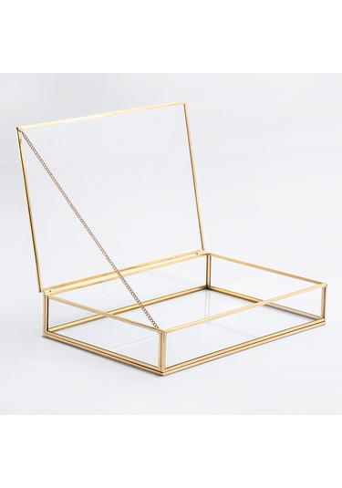 Cam Kutu Pirinç & Gold 30x20x5cm